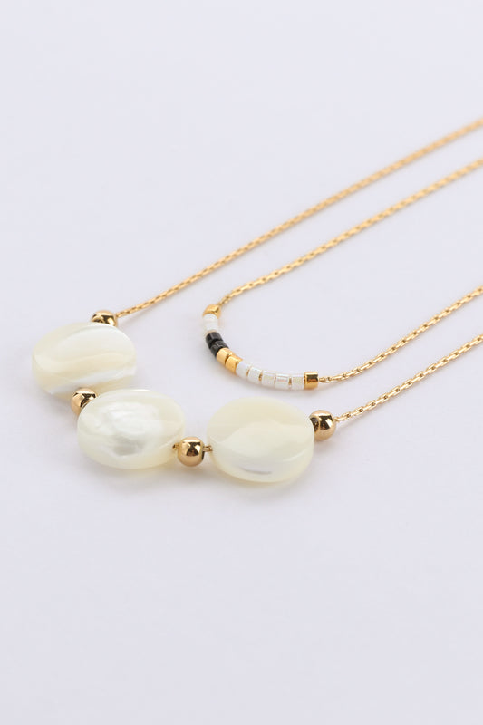 Muriel Shell and Bead Gold Necklace