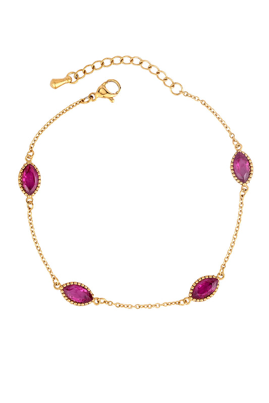 Rosa Pink Zircon Gold Bracelet