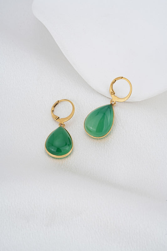 Esme Green Agate Earrings