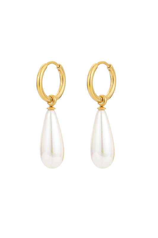 Maren Pearl Gold Drop Earrings
