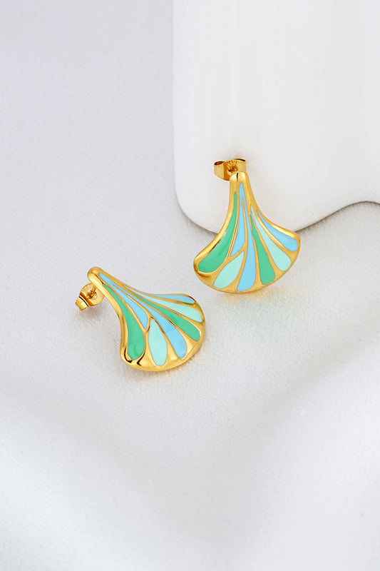 Amarine Blue Green Gold Earrings