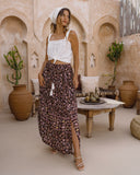 Laila Black Floral Boho Split Maxi Skirt Laila Black Floral Boho Split Maxi Skirt