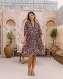 Laila Black Floral Boho Button Down Mini Dress Laila Black Floral Boho Button Down Mini Dress