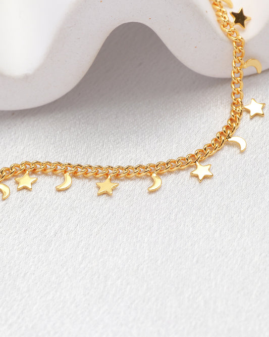 Moon and Stars Gold Bracelet