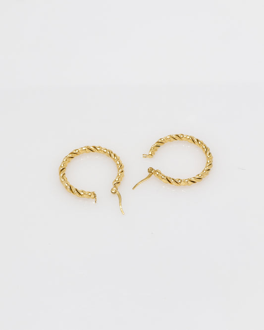 Charlotte Gold Twist Hoop Earrings