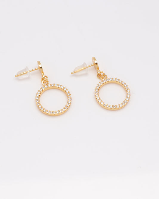 Yana Gold Zirconia Circle Earrings