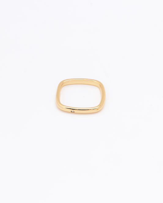 Quadra Gold Square Ring