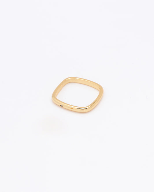 Quadra Gold Square Ring