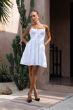 Finley White Ruched Mini Dress Finley White Ruched Mini Dress