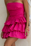 Cadence Hot Pink Ruffle Mini Dress Cadence Hot Pink Ruffle Mini Dress