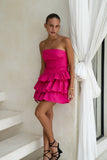 Cadence Hot Pink Ruffle Mini Dress Cadence Hot Pink Ruffle Mini Dress