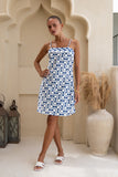Maren Blue White Abstract Mini Dress Maren Blue White Abstract Mini Dress