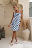Maren Blue White Abstract Mini Dress Maren Blue White Abstract Mini Dress