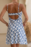 Maren Blue White Abstract Mini Dress Maren Blue White Abstract Mini Dress