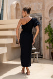 Corinne Black One Shoulder Maxi Dress Corinne Black One Shoulder Maxi Dress