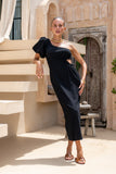 Corinne Black One Shoulder Maxi Dress Corinne Black One Shoulder Maxi Dress