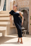Corinne Black One Shoulder Maxi Dress Corinne Black One Shoulder Maxi Dress