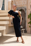 Corinne Black One Shoulder Maxi Dress Corinne Black One Shoulder Maxi Dress