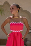 Daisy Hot Pink Ric Rac Maxi Dress Daisy Hot Pink Ric Rac Maxi Dress