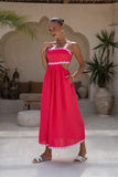 Daisy Hot Pink Ric Rac Maxi Dress Daisy Hot Pink Ric Rac Maxi Dress