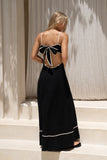Aris Black Tie Back Maxi Dress Aris Black Tie Back Maxi Dress
