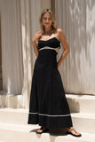Aris Black Tie Back Maxi Dress Aris Black Tie Back Maxi Dress