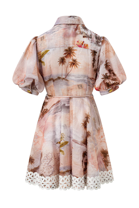 Horizon Pink Tropical Mini Dress