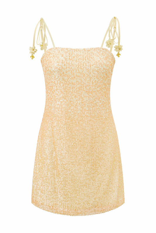 Evia Yellow Pink Mini Dress
