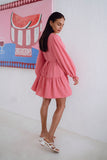Rina Pink Button Down Mini Dress
