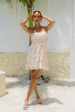 Body Beige Abstract Tie Mini Dress Body Beige Abstract Tie Mini Dress