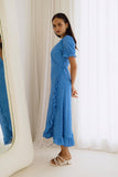 Vera Blue White Floral Wrap Midi Dress Vera Blue White Floral Wrap Midi Dress