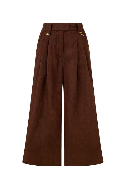 Cael Brown Linen Pants