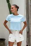 Elly Blue Mini Flower Cropped T-Shirt Elly Blue Mini Flower Cropped T-Shirt