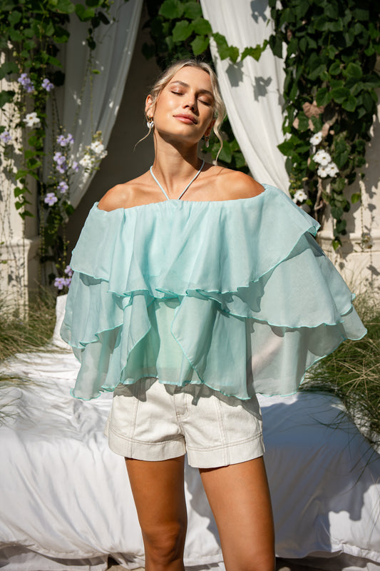 Vivie Green Layer Top