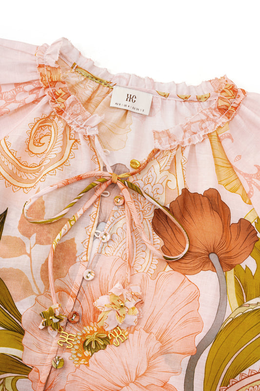 Wanderers Pink Floral Blouse