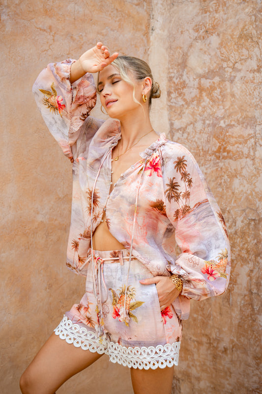 Horizon Pink Tropical Blouse