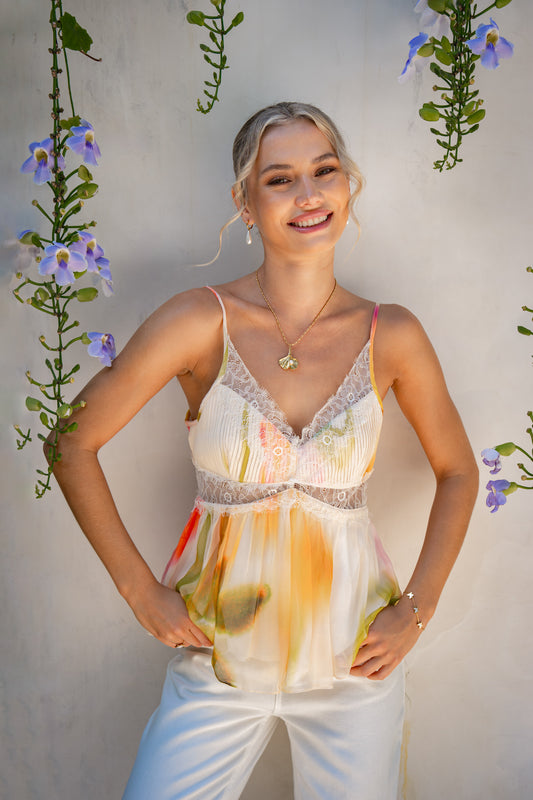 Golden Multi Floral Cami Top