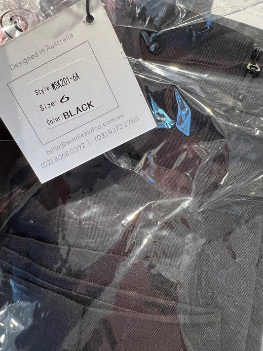 WSK201-6A Romee Black Side Split Mini Skirt