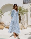 women wearing a blue boho dress women wearing a blue boho dress