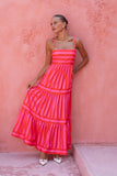 Pippa Pink Red Stripe Maxi Dress Pippa Pink Red Stripe Maxi Dress