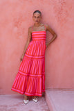 Pippa Pink Red Stripe Maxi Dress Pippa Pink Red Stripe Maxi Dress