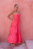 Pippa Pink Red Stripe Maxi Dress Pippa Pink Red Stripe Maxi Dress