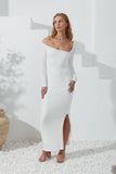 Fia White Asymmetric Bodycon Maxi Dress Fia White Asymmetric Bodycon Maxi Dress