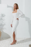 Fia White Asymmetric Bodycon Maxi Dress Fia White Asymmetric Bodycon Maxi Dress