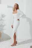 Fia White Asymmetric Bodycon Maxi Dress Fia White Asymmetric Bodycon Maxi Dress