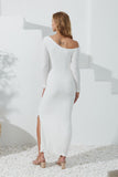 Fia White Asymmetric Bodycon Maxi Dress Fia White Asymmetric Bodycon Maxi Dress