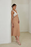 Aeisha Beige Cupro Bias Midi Dress Aeisha Beige Cupro Bias Midi Dress