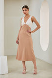Aeisha Beige Cupro Bias Midi Dress Aeisha Beige Cupro Bias Midi Dress
