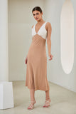 Aeisha Beige Cupro Bias Midi Dress Aeisha Beige Cupro Bias Midi Dress