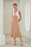 Aeisha Beige Cupro Bias Midi Dress Aeisha Beige Cupro Bias Midi Dress